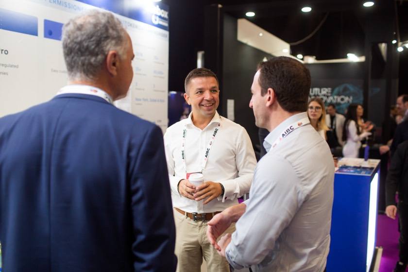 Stobox team at a conference booth