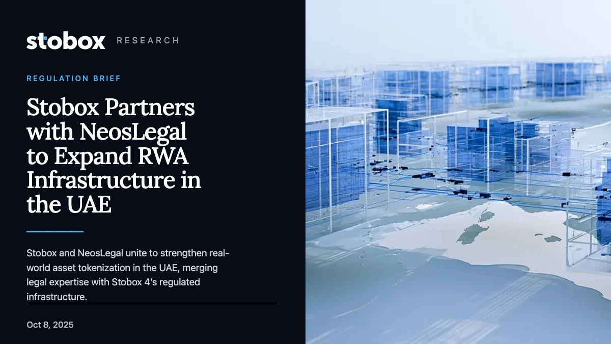 Stobox Partners with NeosLegal to Expand RWA Infrastructure in the UAE